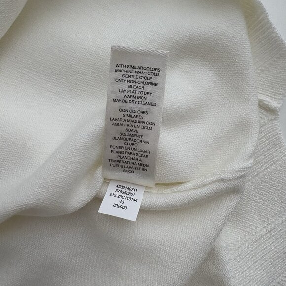 Chico’s Ivory Bell Sleeve Sweater (Sz 1 or US 8) Lightweight Scallop Rib Detail - Picture 7 of 7